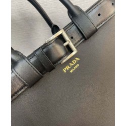 Replica Prada Buckle Large Handbag With Belt 1BA416 Black