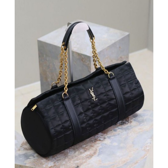 Replica YSL Saint Laurent Gloria Quilted Nylon Black Fake YSL Saint Laurent Gloria Quilted Nylon Black Replica