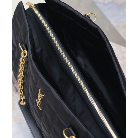 Replica YSL Saint Laurent Gloria Quilted Nylon Black Fake YSL Saint Laurent Gloria Quilted Nylon Black Replica