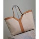 Fake YSL Saint Laurent Y Leather And Canvas Tote Bag Coffee Replica