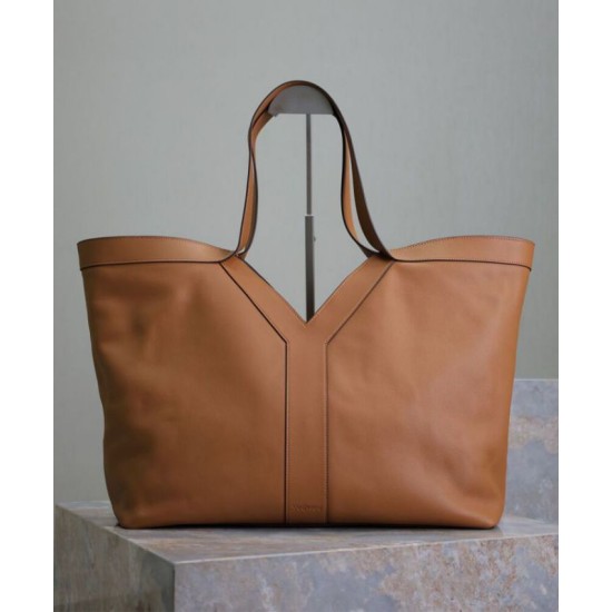 Replica YSL Saint Laurent Y Leather Tote Bag Coffee
