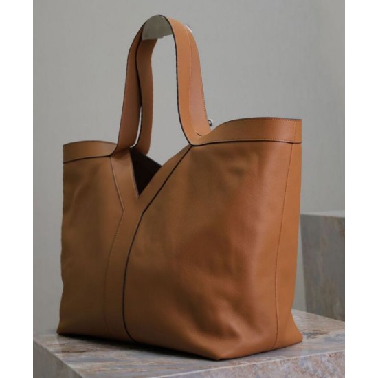 Replica YSL Saint Laurent Y Leather Tote Bag Coffee