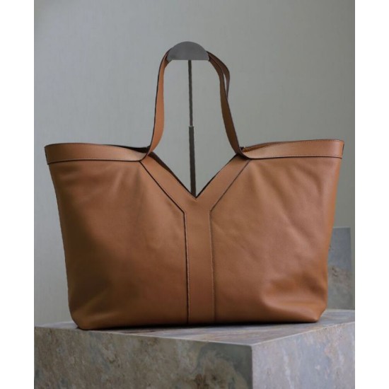 Replica YSL Saint Laurent Y Leather Tote Bag Coffee