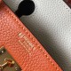 Replica Hermes Tri-Color Birkin 30cm Bag In Orange/White/Black Clemence Leather