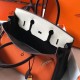 Replica Hermes Tri-Color Birkin 30cm Bag In Orange/White/Black Clemence Leather