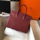 Fake Hermes Birkin 30cm Bag In Bordeaux Clemence Leather Replica