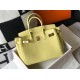 Fake Hermes Birkin 30cm Bag In Jaune Poussin Clemence Leather GHW Replica