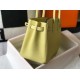 Fake Hermes Birkin 30cm Bag In Jaune Poussin Clemence Leather GHW Replica