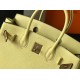 Fake Hermes Birkin 30cm Bag In Jaune Poussin Clemence Leather GHW Replica