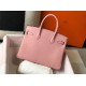 Fake Hermes Pink Clemence Birkin 30cm Bag GHW Replica