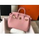 Fake Hermes Pink Clemence Birkin 30cm Bag GHW Replica