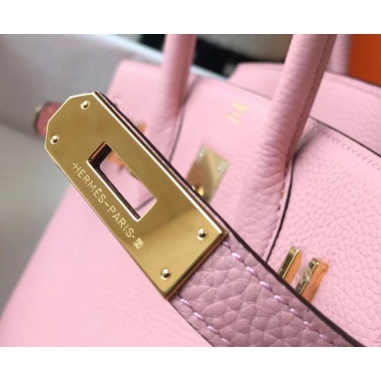 Fake Hermes Pink Clemence Birkin 30cm Bag GHW Replica