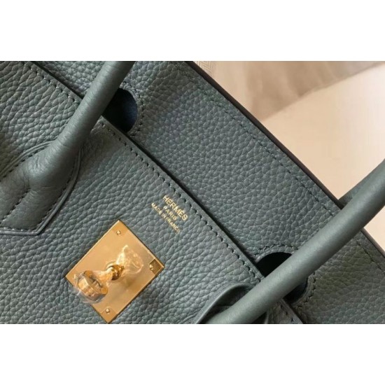 Fake Hermes Birkin 30cm Bag In Vert Amande Clemence Leather Replica