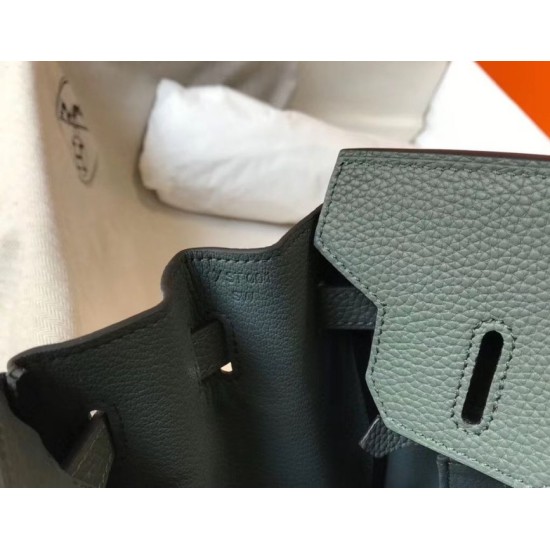 Fake Hermes Birkin 30cm Bag In Vert Amande Clemence Leather Replica