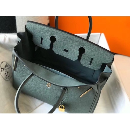 Fake Hermes Birkin 30cm Bag In Vert Amande Clemence Leather Replica