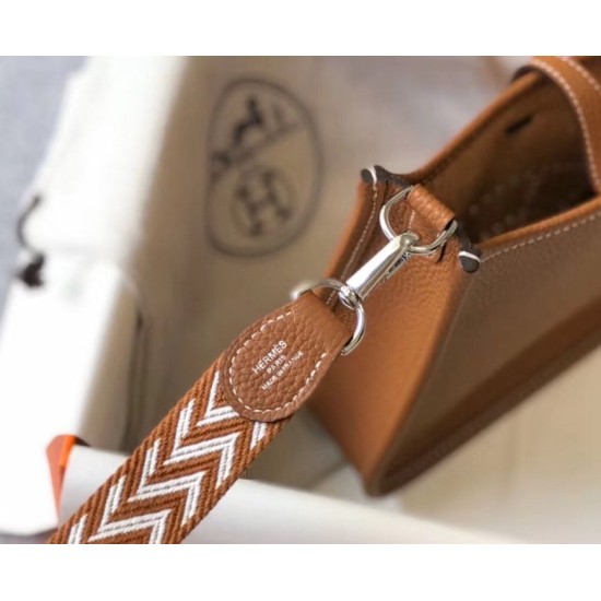 Fake Hermes Evelyne III TPM Mini Bag In Gold Clemence Leather Replica