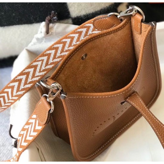 Fake Hermes Evelyne III TPM Mini Bag In Gold Clemence Leather Replica