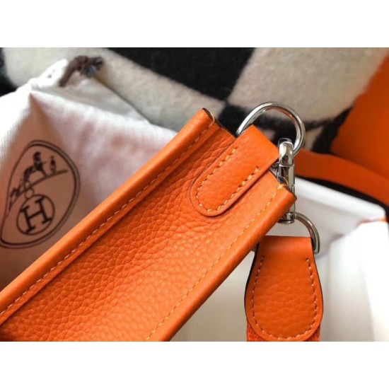 Replica Hermes Evelyne III TPM Mini Bag In Orange Clemence Leather