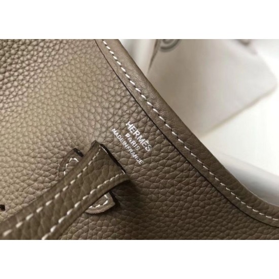 Replica Hermes Evelyne III TPM Mini Bag In Taupe Clemence Leather