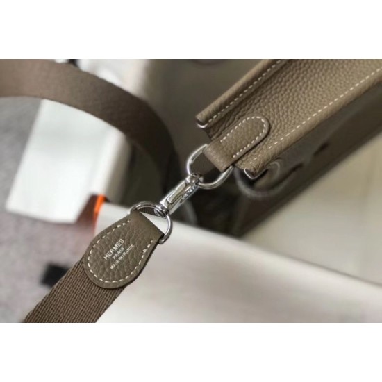 Replica Hermes Evelyne III TPM Mini Bag In Taupe Clemence Leather