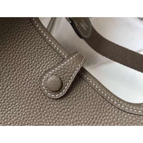 Replica Hermes Evelyne III TPM Mini Bag In Taupe Clemence Leather