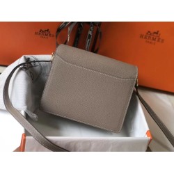 Replica Hermes Sac Roulis Mini Bag In Grey Evercolor Calfskin