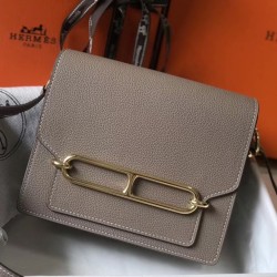 Replica Hermes Sac Roulis Mini Bag In Grey Evercolor Calfskin