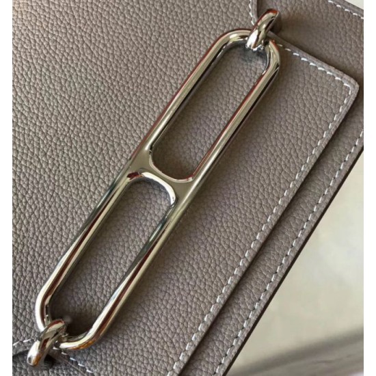 Replica Hermes Sac Roulis Mini Bag In Grey Evercolor Calfskin