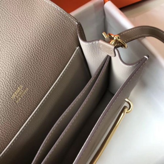 Replica Hermes Sac Roulis Mini Bag In Grey Evercolor Calfskin