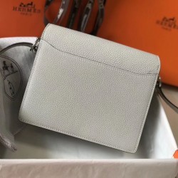 Fake Hermes Sac Roulis Mini Bag In Pearl Grey Evercolor Calfskin Replica