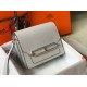 Fake Hermes Sac Roulis Mini Bag In Pearl Grey Evercolor Calfskin Replica