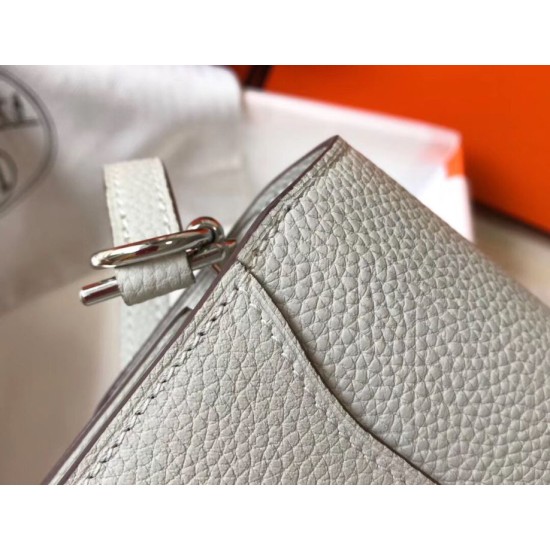 Fake Hermes Sac Roulis Mini Bag In Pearl Grey Evercolor Calfskin Replica