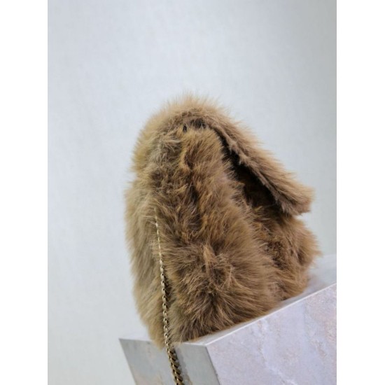 Replica YSL Saint Laurent Niki Large Shoulder Bag in Brown Shearling