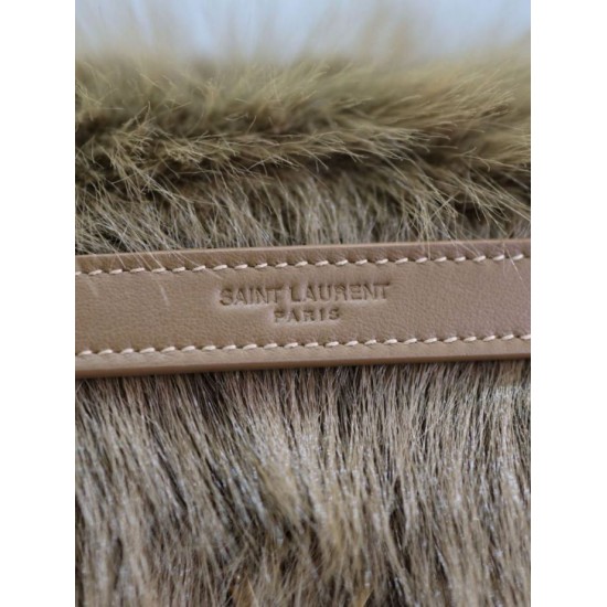 Replica YSL Saint Laurent Niki Large Shoulder Bag in Brown Shearling