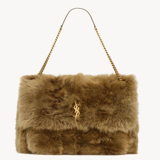 Replica YSL Saint Laurent Niki Oversized Shoulder Bag in Brown Shearling Fake YSL Saint Laurent Niki Oversized Shoulder Bag in Brown Shearling Replica