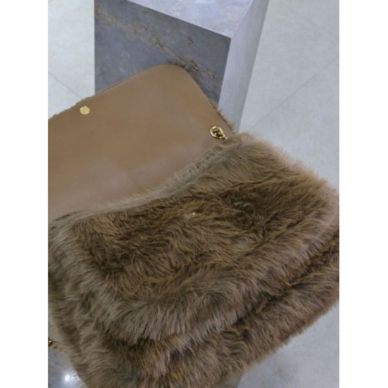 Replica YSL Saint Laurent Niki Oversized Shoulder Bag in Brown Shearling Fake YSL Saint Laurent Niki Oversized Shoulder Bag in Brown Shearling Replica