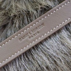 Fake YSL Saint Laurent Niki Oversized Shoulder Bag in Brown Shearling Replica