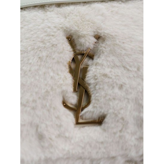 Replica YSL Saint Laurent Niki Oversized Shoulder Bag in White Shearling