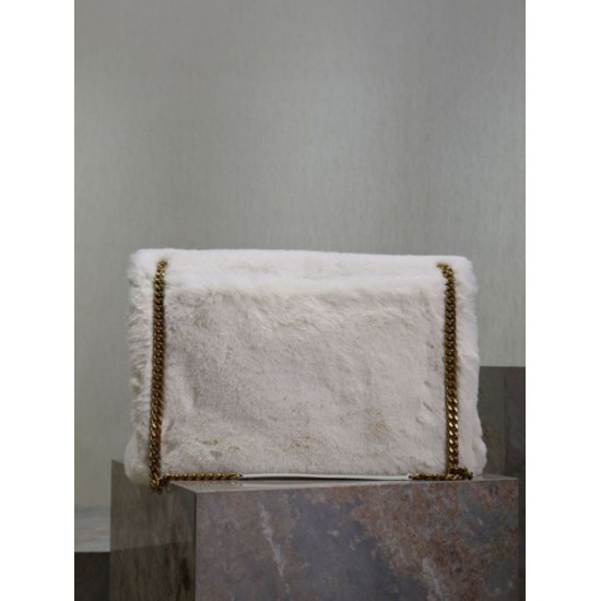 Replica YSL Saint Laurent Niki Oversized Shoulder Bag in White Shearling