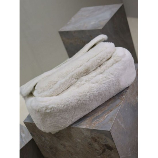 Replica YSL Saint Laurent Niki Oversized Shoulder Bag in White Shearling