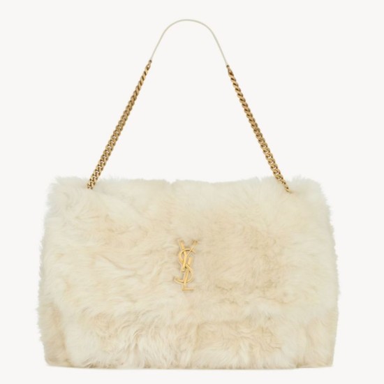 Replica YSL Saint Laurent Niki Oversized Shoulder Bag in White Shearling