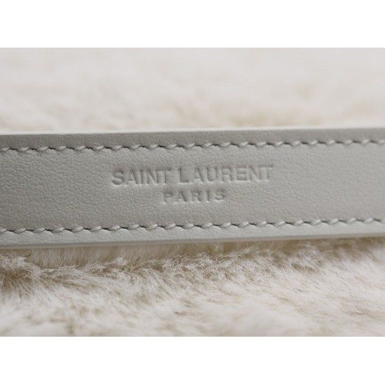 Replica YSL Saint Laurent Niki Oversized Shoulder Bag in White Shearling