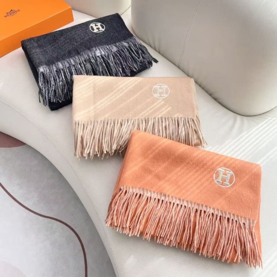 Special Grade Replica Hermès Classical Unisex Cashmere Scarf 70x200 Orange Clone Sale