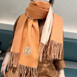 Special Grade Replica Hermès Classical Unisex Cashmere Scarf 70x200 Orange Clone Sale
