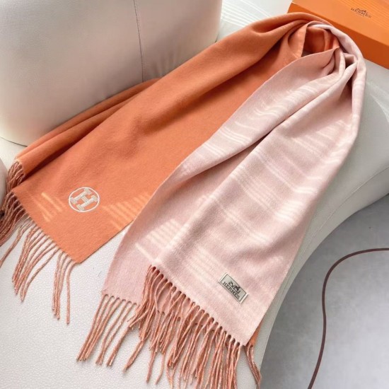 Special Grade Replica Hermès Classical Unisex Cashmere Scarf 70x200 Orange Clone Sale