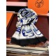 Special Grade Replica Hermes Double-sided same color cashmere scarf 65x185 Blue Clone Sale