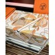 Special Grade Replica Hermes Double-sided same color cashmere scarf 65x185 Orange Clone Sale