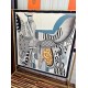 Special Grade Replica Hermes ondsdemarch cashmere silk handkerchief 140 Black Clone Sale