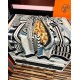 Special Grade Replica Hermes ondsdemarch cashmere silk handkerchief 140 Black Clone Sale