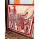 Special Grade Replica Hermes ondsdemarch cashmere silk handkerchief 140 Red Clone Sale